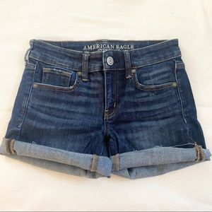 American Eagle Cut Off Midi Shorts